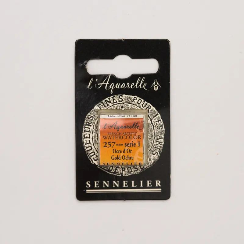Sennelier l'Aquarelle 257 Gold Ochre half pan S1