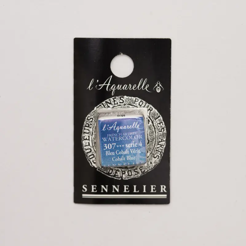 Sennelier l'Aquarelle 307 Cobalt Blue half pan S4
