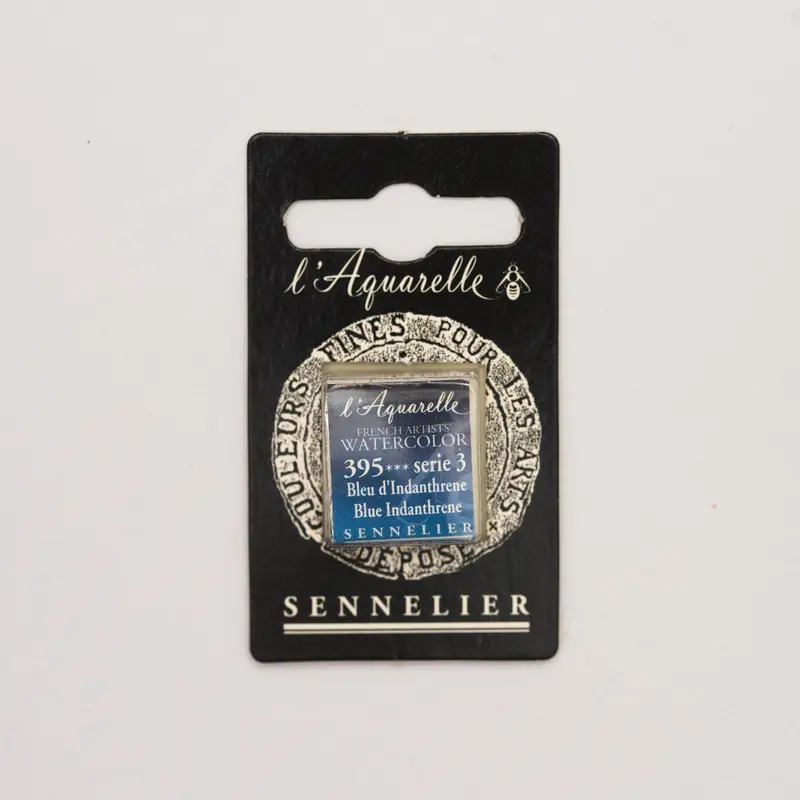 Sennelier l'Aquarelle 395 Blue Indanthrene half pan S3