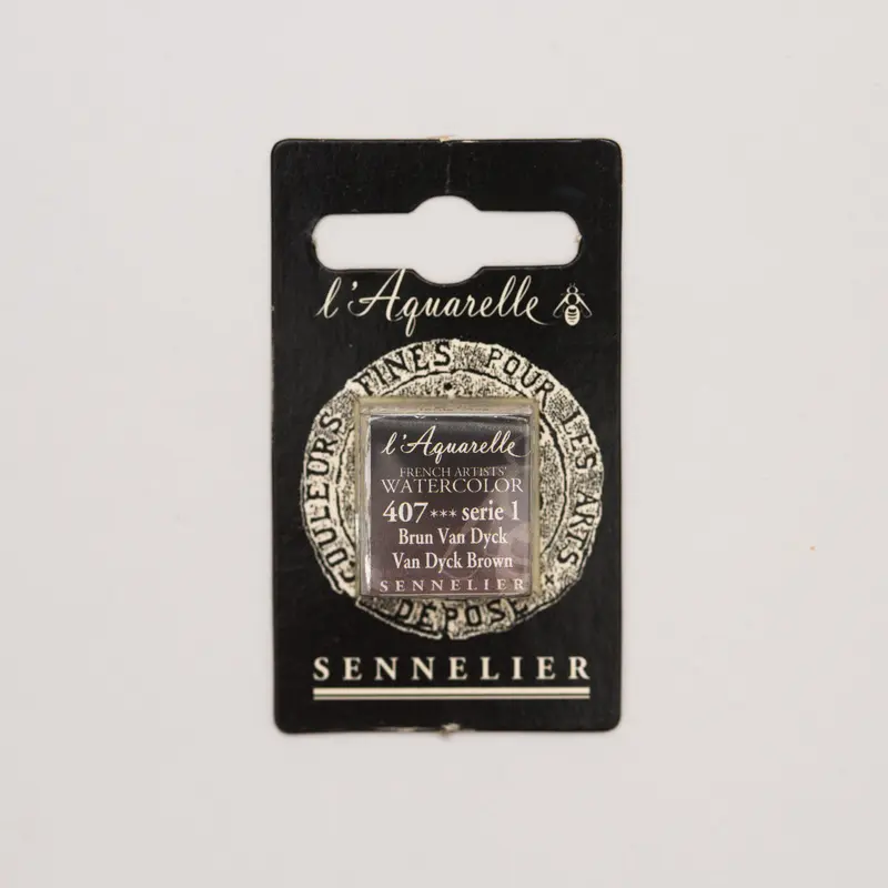 Sennelier l'Aquarelle 407 Van Dyck Brown half pan S1