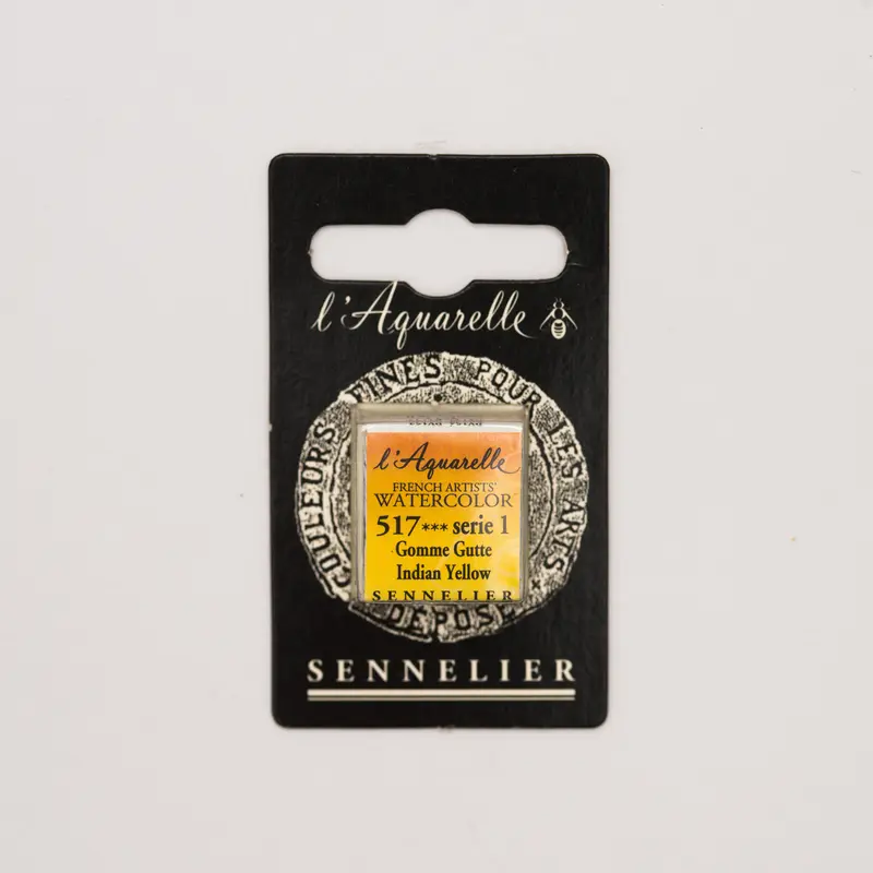 Sennelier l'Aquarelle 517 Indian Yellow half pan S1