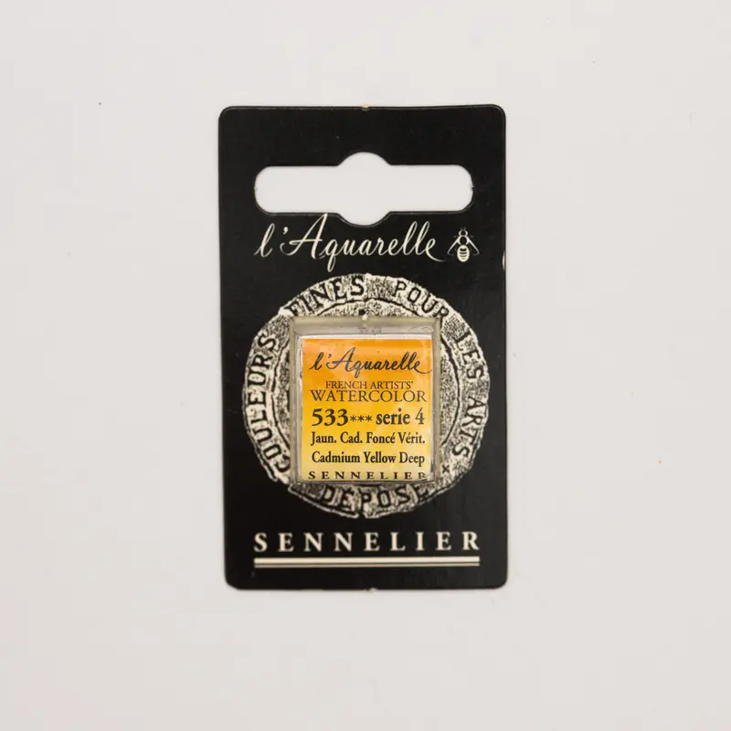 Sennelier l'Aquarelle 533 Cadmium Yellow Deep half pan S4