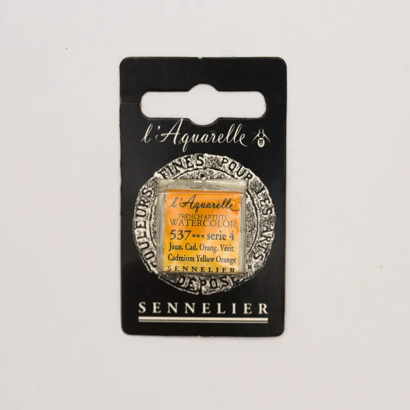 Sennelier l'Aquarelle 537 Yellow Orange half pan S4