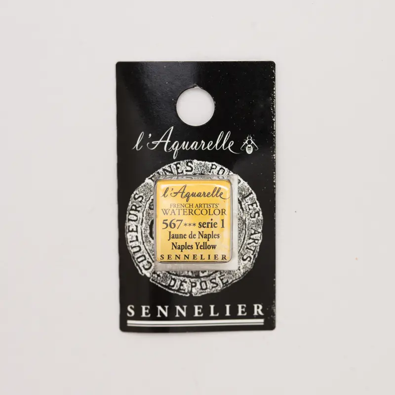 Sennelier l'Aquarelle 566 Naples Yellow half pan S1