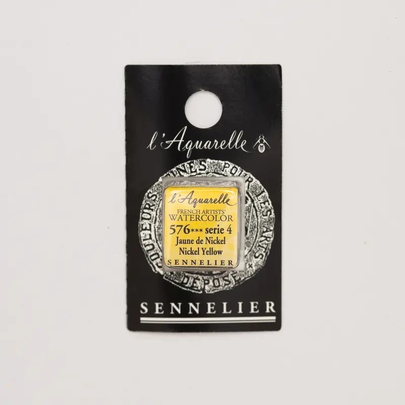 Sennelier l'Aquarelle 576 Nickel Yellow half pan S4