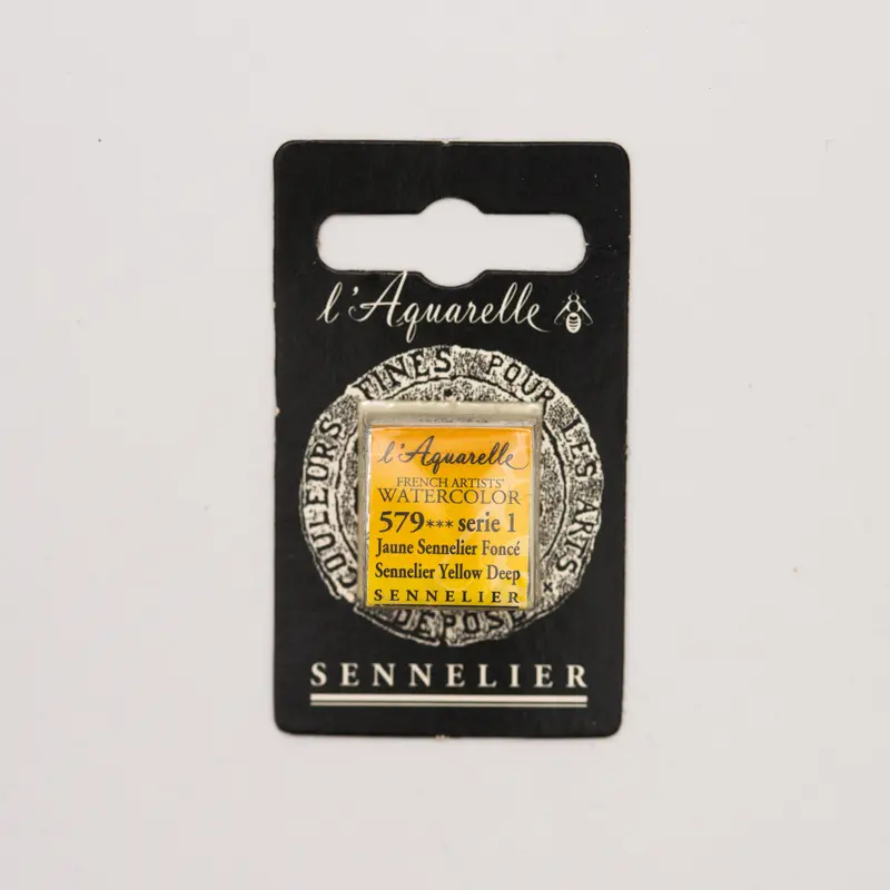 Sennelier l'Aquarelle 579 Sennelier Yellow Deep half pan S1