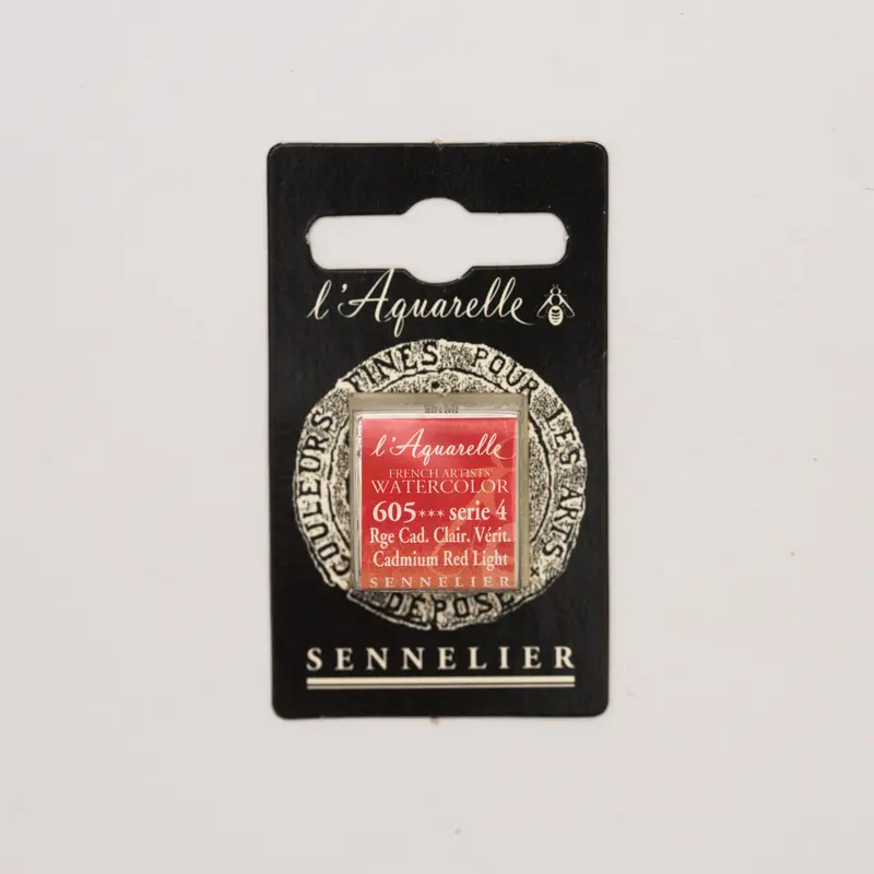 Sennelier l'Aquarelle 605 Cadmium Red Light half pan S4
