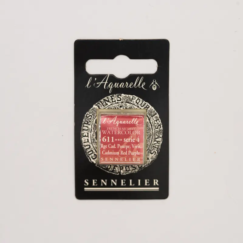 Sennelier l'Aquarelle 611 Cadmium Red Purple half pan S4