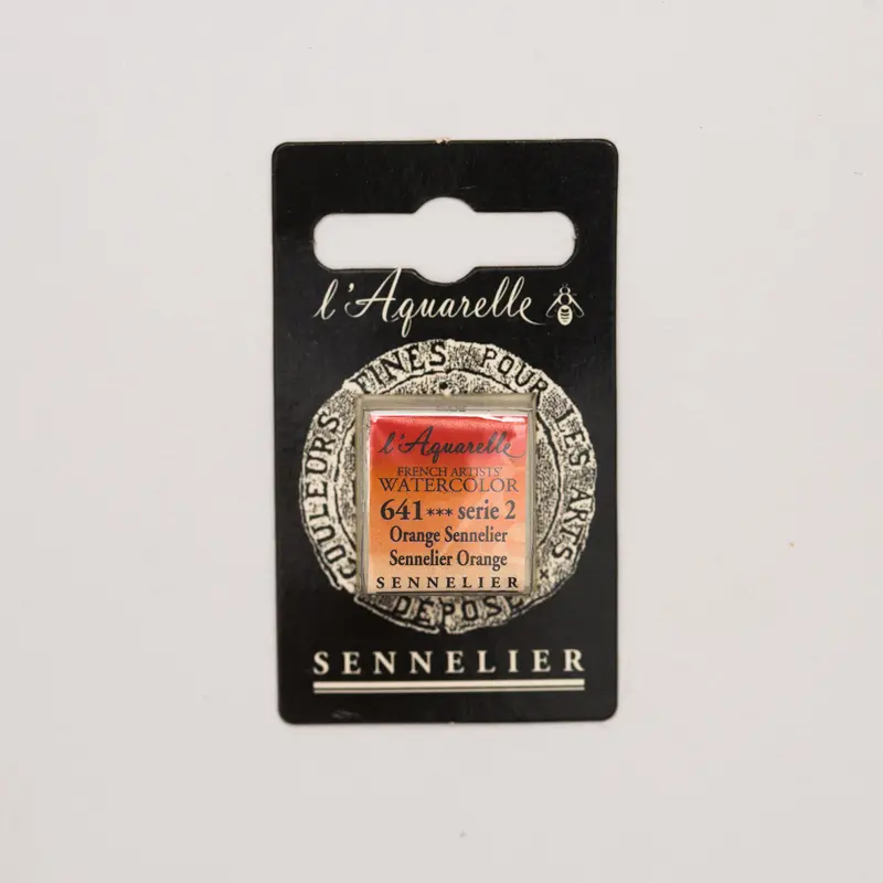 Sennelier l'Aquarelle 641 Sennelier Orange half pan S2