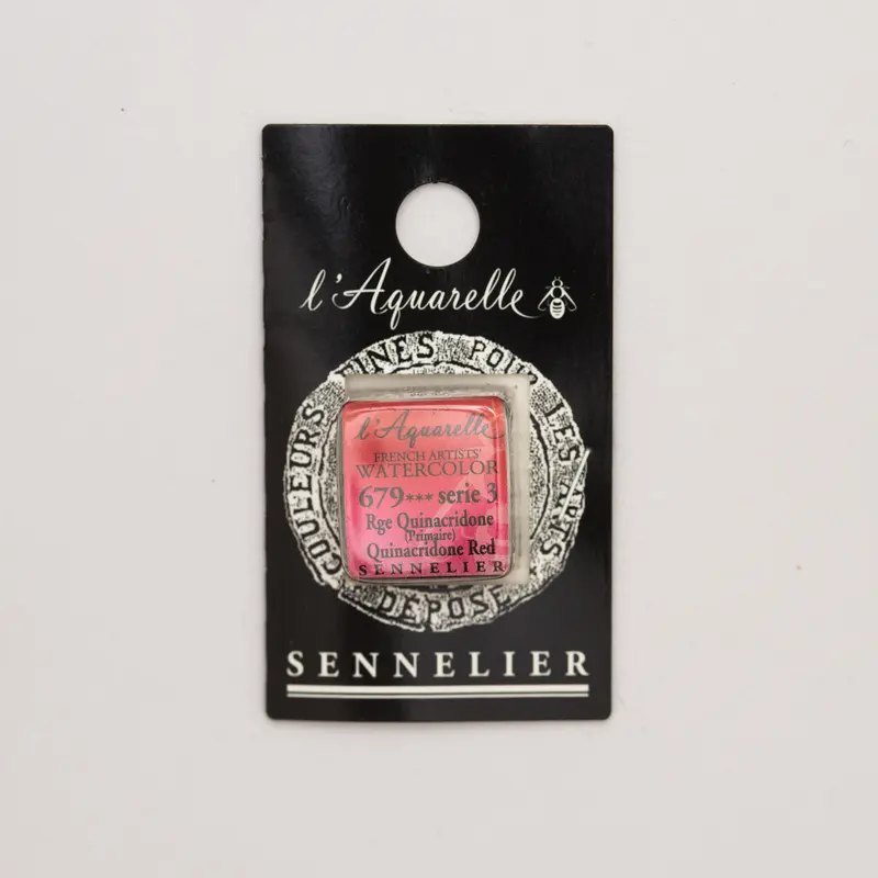 Sennelier l'Aquarelle 679 Quinacridone Red half pan S3
