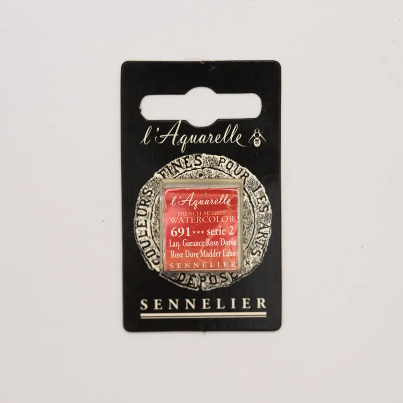 Sennelier l'Aquarelle 691 Rose Dore Madder Lake half pan S2