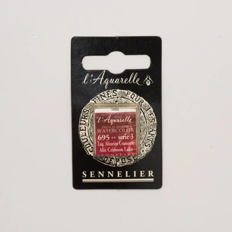 Sennelier l'Aquarelle 695 Alizarin Crimson Lake half pan S3