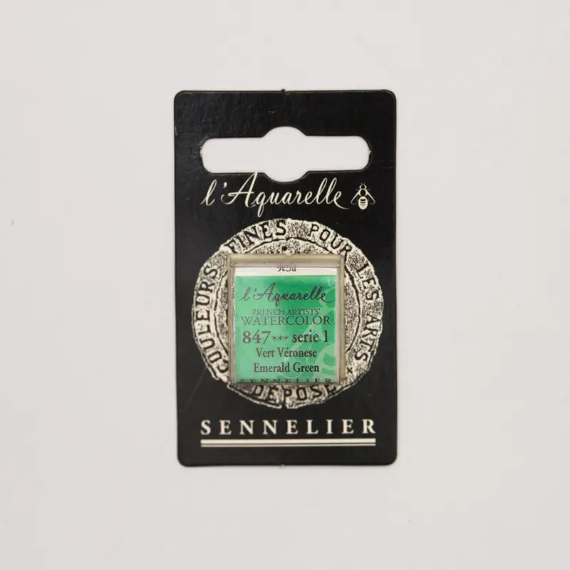 Sennelier l'Aquarelle 847 Emerald Green half pan S1