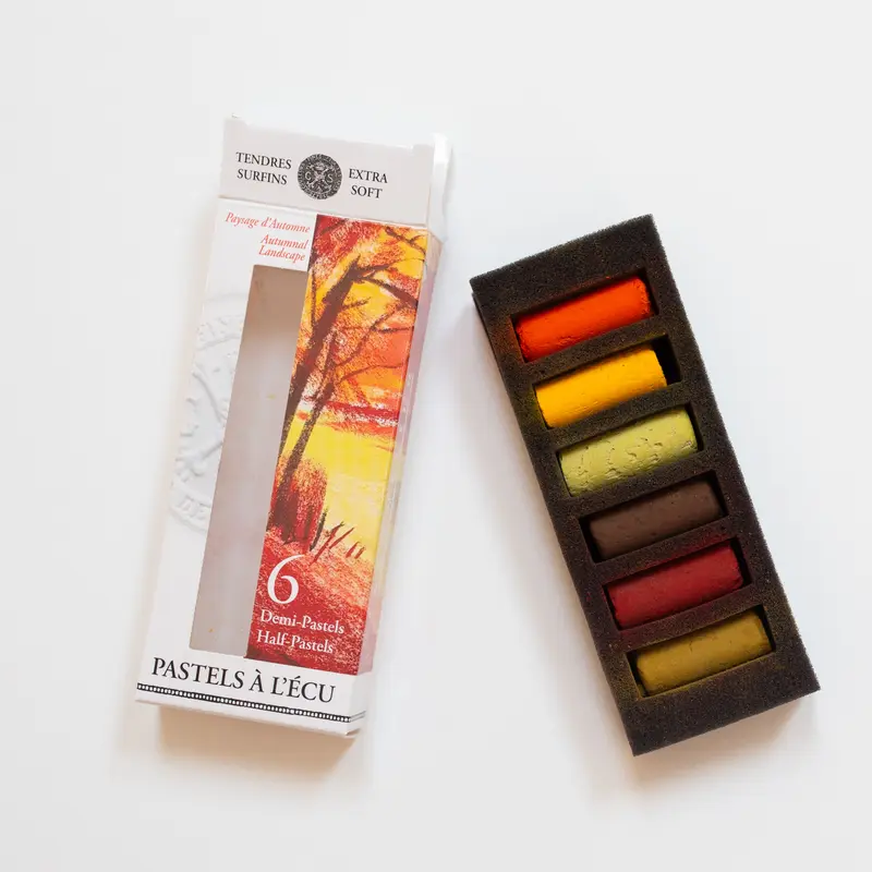 Sennelier soft pastels 'A l'écu' set 6 half pastel Autumnal Landscape