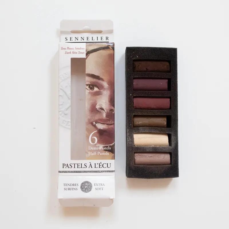 Sennelier soft pastels 'A l'écu' set 6 half pastel Dark Skin Tones