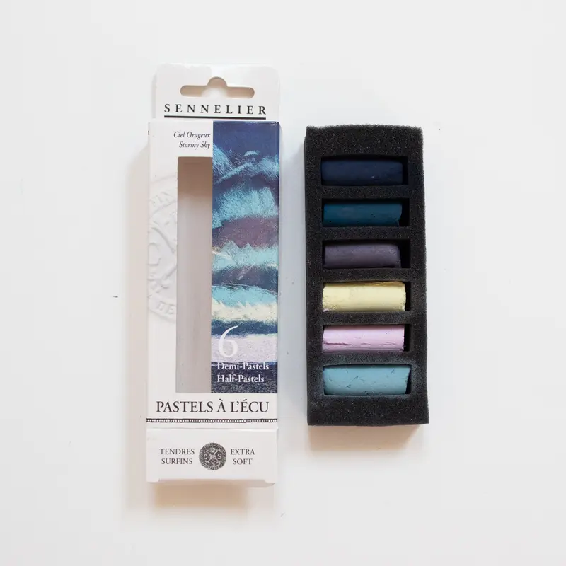 Sennelier soft pastels 'A l'écu' set 6 half pastel Stormy sky