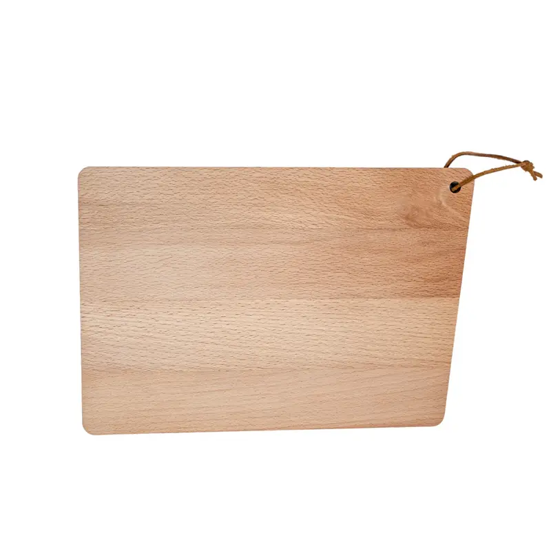 Serving Board Rectangular Beech with Leather Loop 30cm