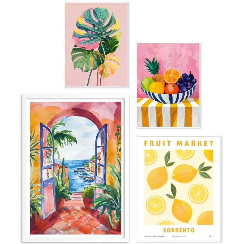 Set wanddecoratie in diverse formaten Zomer in huis 70x50