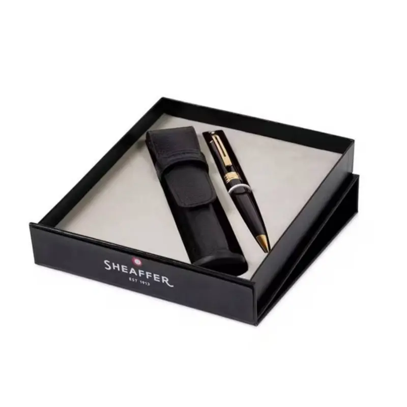 Sheaffer 300 Glossy Black GT balpen met lederen etui