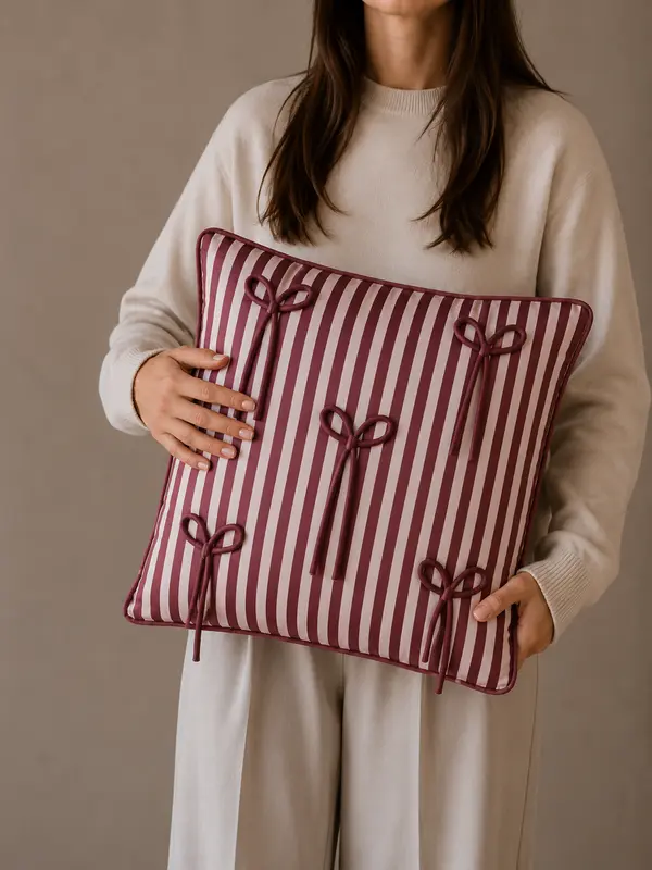 SIERKUSSEN BOW | BURGUNDY | 43X43 CM