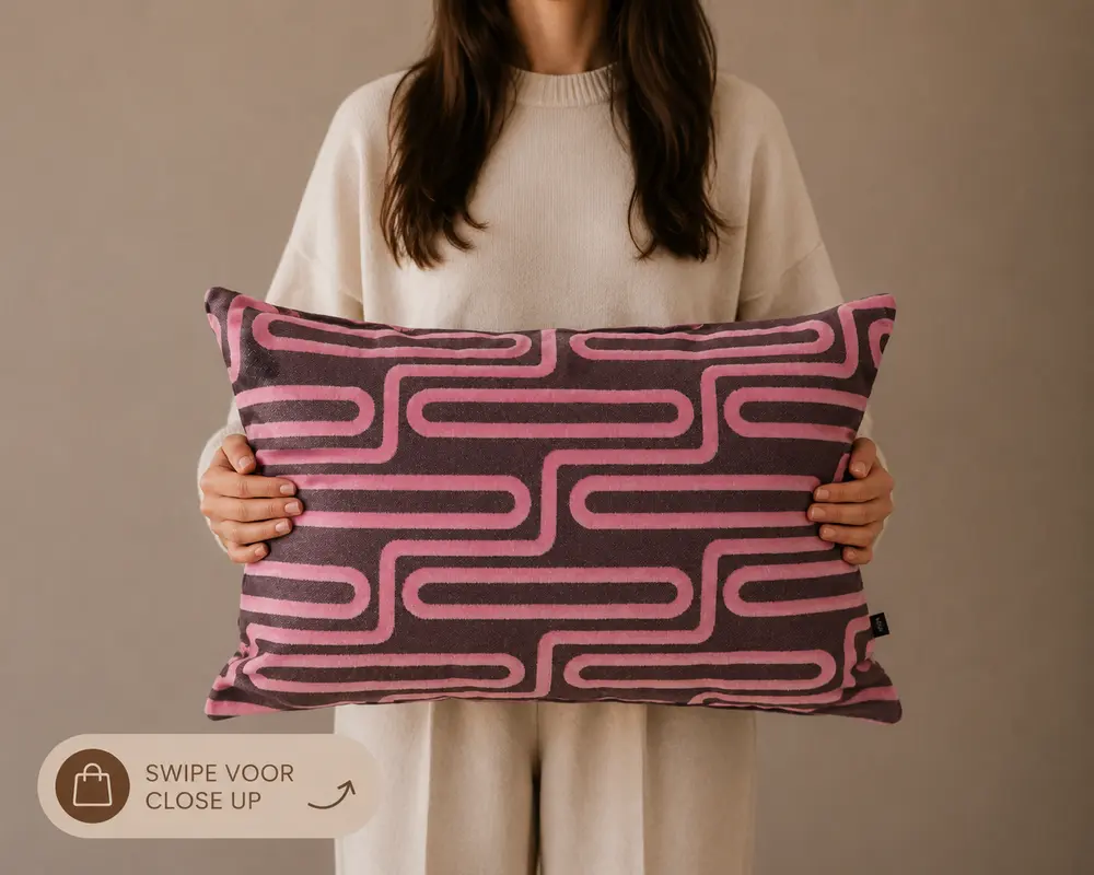 SIERKUSSEN ELRA | BURGUNDY/PINK | 40X60CM
