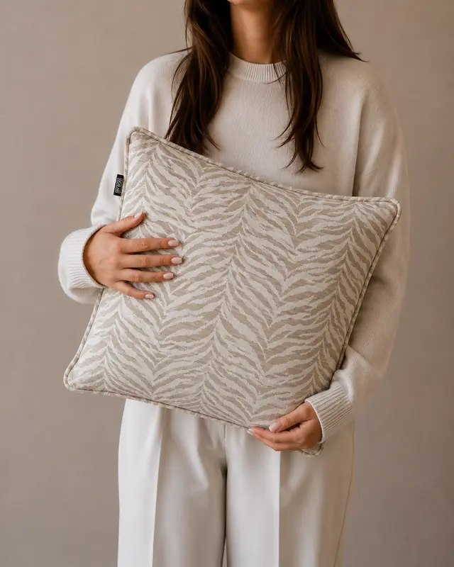 SIERKUSSEN TIGRA | BEIGE | 45X45 | BY-BOO