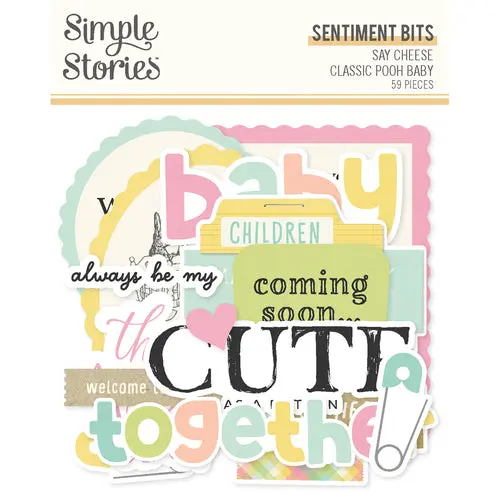Simple Stories - Classic Pooh Baby Sentiment Bits & Pieces