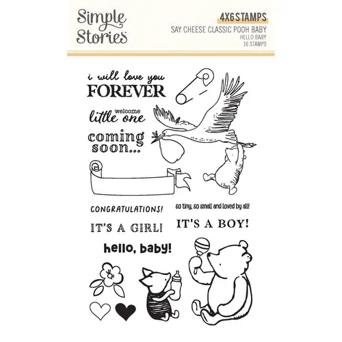 Simple Stories - Classic Pooh Baby Stamps Hello Baby