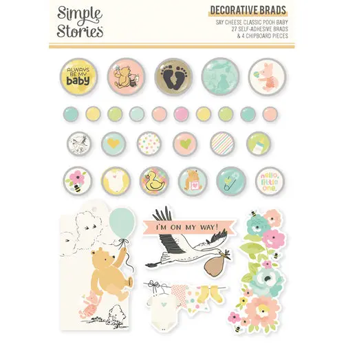 Simple Stories - Classic Pooh Babys Decorative Brads