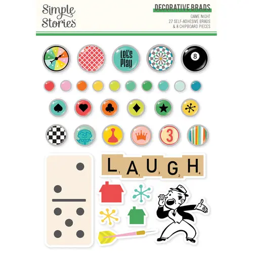Simple Stories - Game Night Decorative Brads