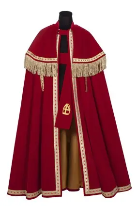 Sint mantel TV fluweel (Stefan), rood