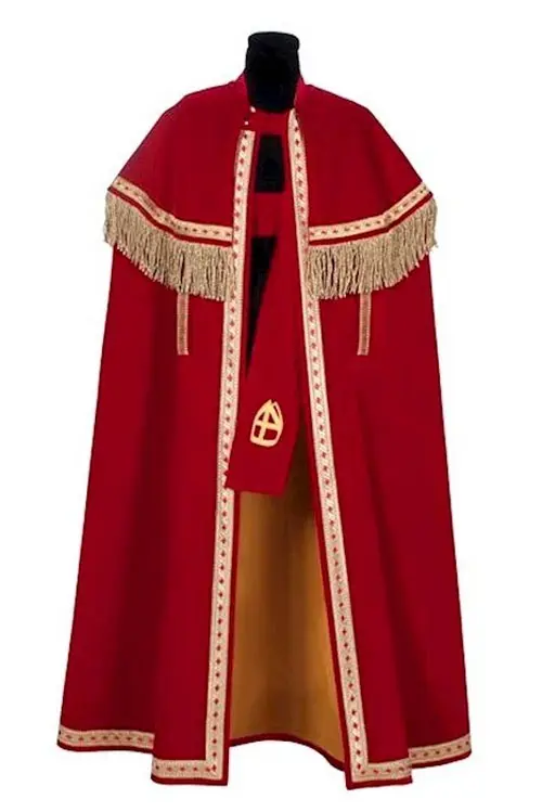 Sint mantel TV fluweel (Stefan) smal, rood OPRUIMING