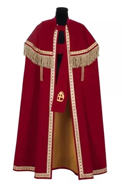 Sint mantel TV fluweel (Stefan) smal, rood