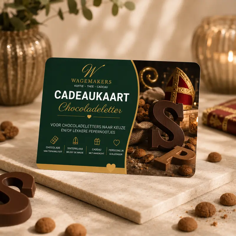 Sinterklaas Cadeaukaart | Chocoladeletter of Kruidnoten naar Keuze