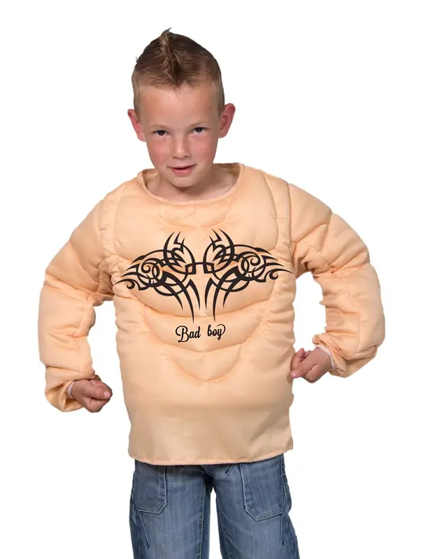 Sixpack met tattoo shirt kind (116-134cm)
