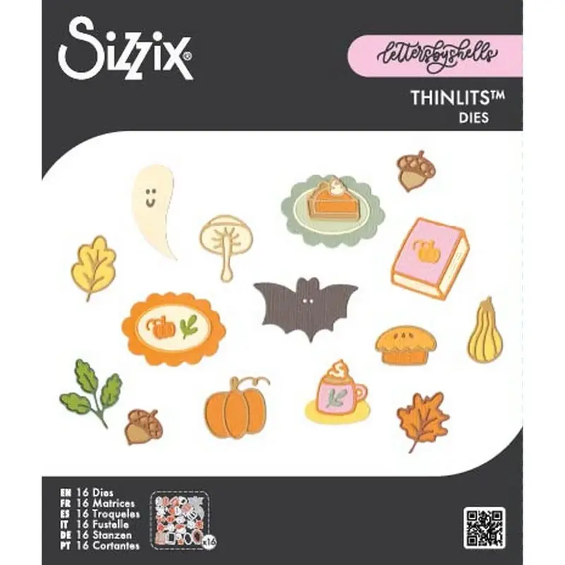 Sizzix - Thinlits Dies Cozy Fall Favorites by Letters by Shells