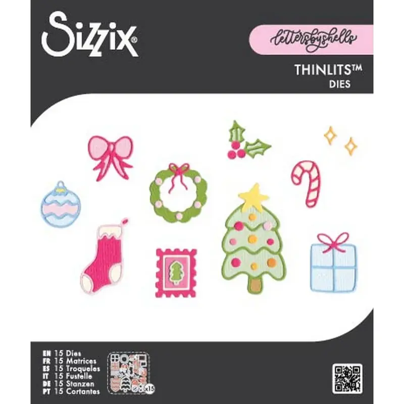 Sizzix - Thinlits Dies Holiday Cheer by Letters by Shells