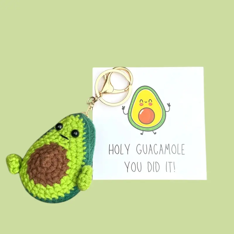 Sleutelhanger gehaakt avocado