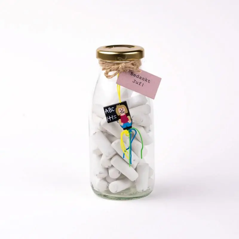 Snoepfles dropkrijtjes juf
