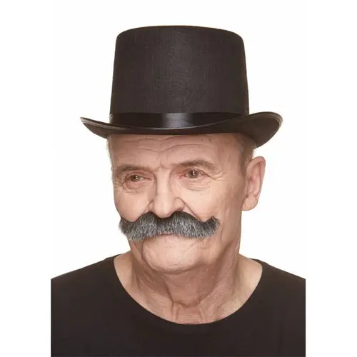 Snor Luigi donkergrijs