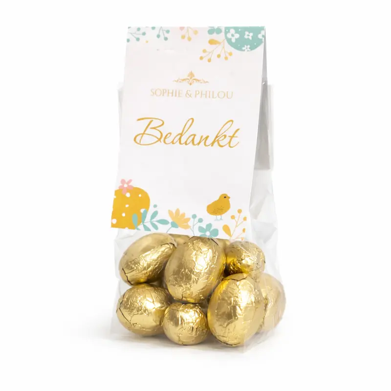 Sophie & Philou Bedankt Chocolade Paaseitjes | Mokka