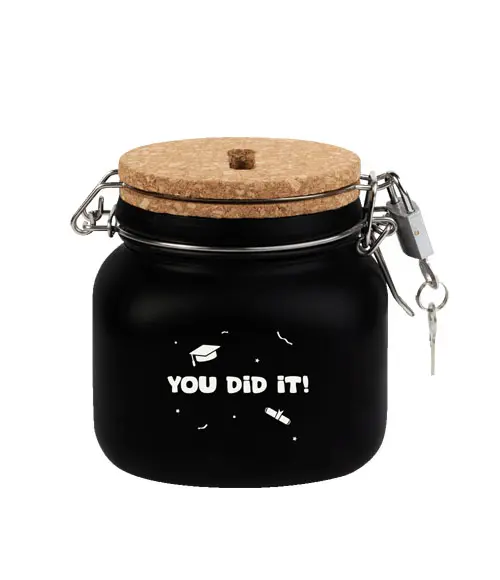 Spaarpot zwart - You did it