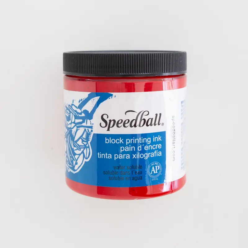 Speedball Water-Soluble Block Ink 8oz (237ml) Red