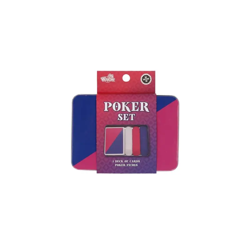 Spel Poker set roze/blauw/wit