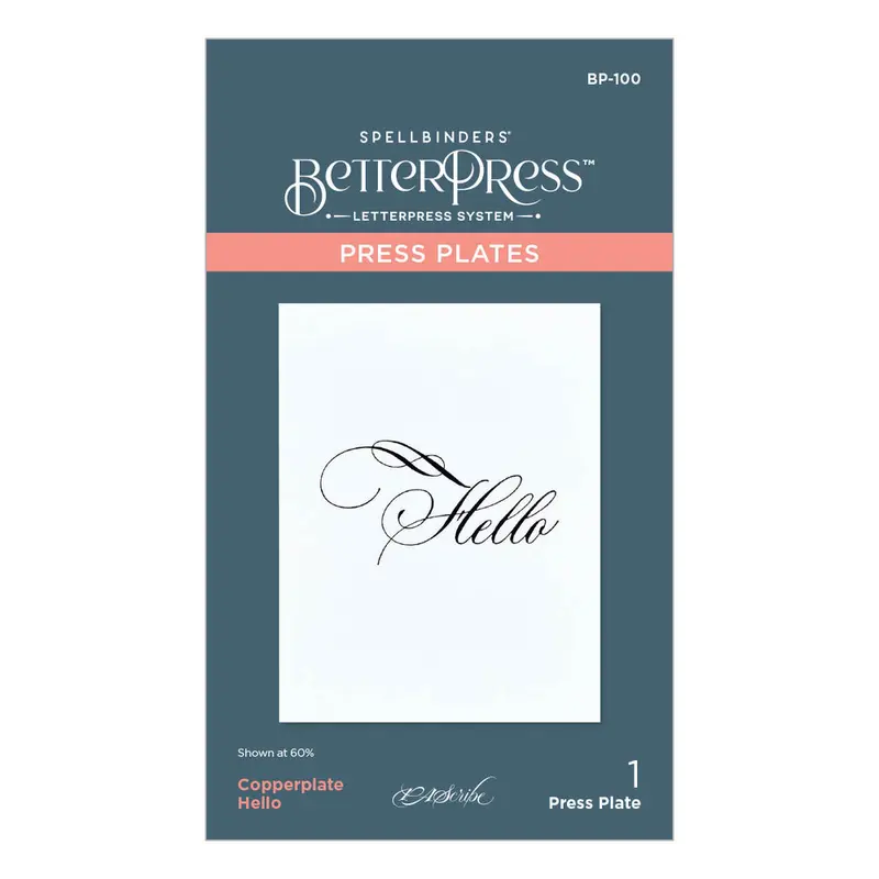 Spellbinders - BetterPress Copperplate Hello Press Plate