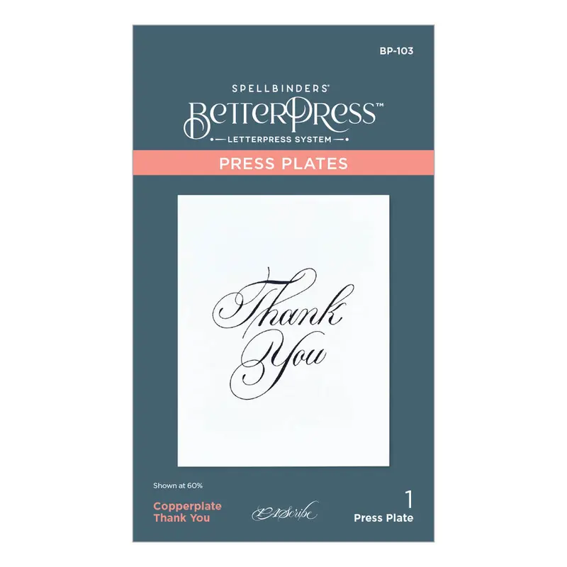 Spellbinders - BetterPress Copperplate Thank You Press Plate