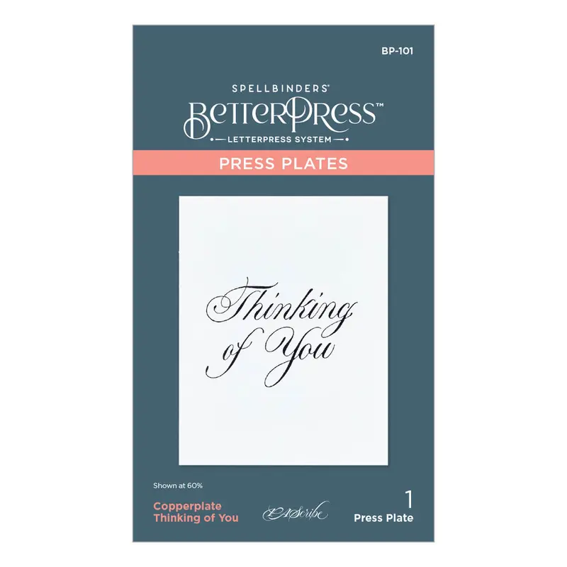 Spellbinders - BetterPress Copperplate Thinking of You Press Plate