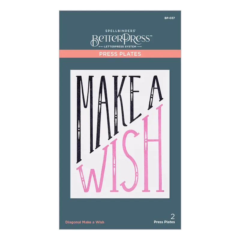Spellbinders - BetterPress Diagonal Make A Wish Press Plate