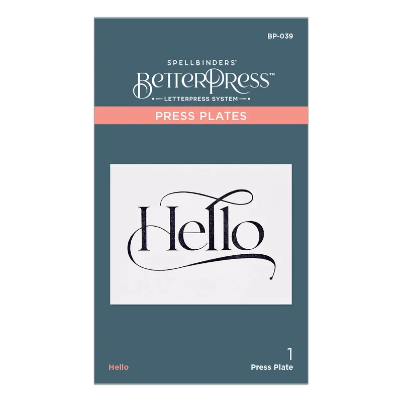 Spellbinders - BetterPress Hello Press Plate