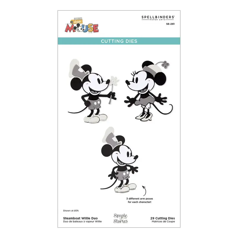 Spellbinders - Classic Mouse Etched Dies Steamboat Willie Duo